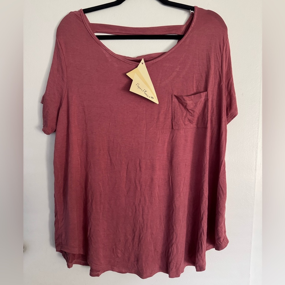 Women’s 2X Plus Size Top Blouse Shirt Dusty Rose NWT